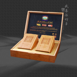 Bamboo <b>Gift</b> <b>Box</b> Rectangle Handmade Custom Craft Packaging For <b>Coffee</b> Tea Food - Product Image 1