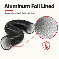 Tuyau flexible en PVC avec doublure en aluminium, renforcé par fil spiralé noir, pour ventilation, collecte d'air et évacuation CVC, conception graphique