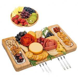 Premium Rectangular Bamboo Charcuterie <b>Board</b> for Meat Fruit Cheese Party Serving Tray - Product Image 1