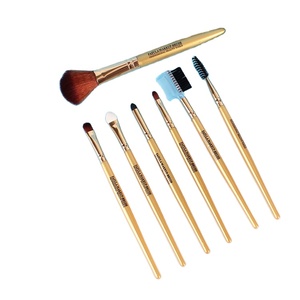Juego de brochas de maquillaje de uso diario, Set de 7 brochas de maquillaje de etiqueta privada con mango de <span class=keywords><strong>fib</strong></span> Artificial con estuche - Product Image 4
