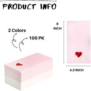 <span class=keywords><strong>Serviettes</strong></span> en papier imprimées jetables pour <span class=keywords><strong>d</strong></span>îner, cocktail, Saint-Valentin, en forme de cœur, pour <span class=keywords><strong>invités</strong></span> - Product Image 6