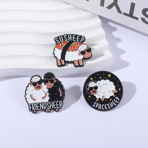 Badge en alliage humoristique avec un <span class=keywords><strong>mot</strong></span> amusant sur les moutons, cadeau <span class=keywords><strong>de</strong></span> fête, épingle en émail - Product Image 2