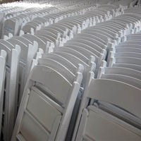 Chaise pliante Wimbledon en résine blanche portable pour événements, mobilier d'extérieur empilable pour location et fêtes
