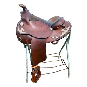 Silla de montar de cuero estilo europeo BS International para carreras de caballos, accesorios ecuestres, silla de montar inglesa de cuero de vaca/búfalo auténtico y duradero. - Product Image 1