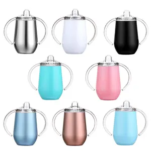 Gobelet à sucettes en acier inoxydable, tasse avec bec, sublimation blanche, logo personnalisé, vente en gros, 5 oz 10oz 12oz 260ml 300ml 350ml