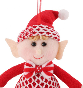 Zaves da 9 pollici decorazioni natalizie moderne da interno coppia elfo appeso <span class=keywords><strong>bianco</strong></span> rosso con cappelli a punta peluche per la casa - Product Image 3