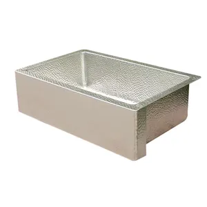 Contemporary design polish nickel plated copper farmhouse sink single well exotic hand hammer bathroom sink