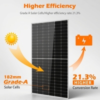 Module Solaire Photovoltaïque en Verre Trempé Haute Puissance 550W 600W 650W 700W 24V 48V pour Système Solaire Hors Réseau Ferme et Usage Domestique Rural