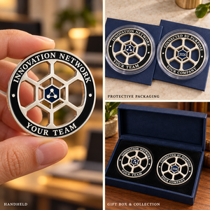 Custom Openwork Challenge Coins Personalized Double Sided Technology Team Corporate Commemorative Coins OEM ODM - Product Image 3