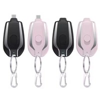 Mini Banco de Energía Portátil, Tipo Llavero, Inalámbrico, Retráctil, con Conector Tipo-C, para Emergencias