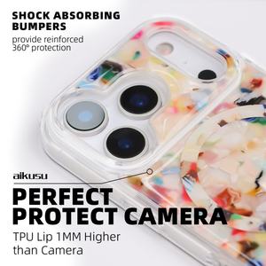 Coque AIKUSU antichoc au design élégant, motif confettis arc-en-ciel, pour iPhone 17 Air, 17 Pro, 17 Pro Max - Product Image 4