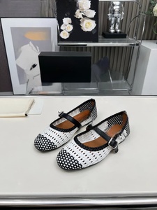 Zapatos de Bailarina ALAIAs Originales, de Malla, Lujosos, para Mujer, con Brillo, Parte Superior de Cuero Genuino, Planos - Product Image 2