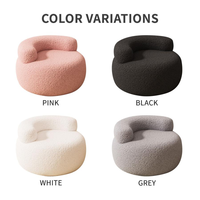 Moderne Offre Spéciale pas cher minimaliste chambre d'hôtel doux canapé chaise peluche de tissu tufté simple petit tabouret blanc rose noir gris