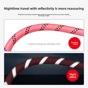 Tali Kekang Anjing Premium 6 Kaki, Tali Kekang Anjing dari Nilon dengan Pegangan Empuk yang Nyaman, Reflektif Biru dengan Gaya Klasik untuk Kucing - Product Image 6