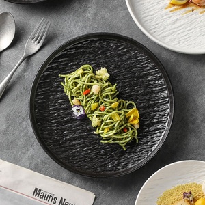 Platos de Cena de Porcelana Japonesa, Elegantes, Negros y Blancos, con Patrón Sólido, Estilo Japandi, No Tóxicos, Aptos para Lavavajillas, para <span class=keywords><strong>Restaurante</strong></span> - Product Image 3