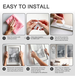 12 cặp hình ảnh lớn treo Dải thiệt hại miễn phí không có móng tay Refill dính Poster Dải loại bỏ móc và vòng lặp Băng - Product Image 4