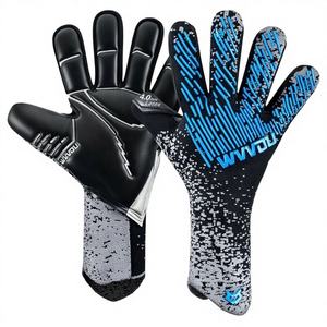 Gants de gardien de but de football en cuir respirant, super doux, protection des doigts, gants d'entraînement, taille 6 - Product Image 1