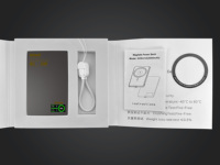 Batterie externe sans fil magnétique ultra-fine en métal noir avec câble intégré