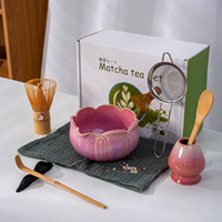 Kit de Matcha en Céramique Design Japandi Transfrontalier, 100 Pièces, Support pour Fouet et Bol à Matcha, Durable, Écologique, Usage Domestique