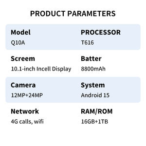Tablet Empresarial Q10A de 10.1 Pulgadas, Android 13, Octa Core MTK 1.8GHz, 4GB/128GB, USB-C, Wi-Fi, Antipolvo - Product Image 6