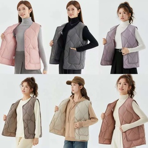 <span class=keywords><strong>Chaleco</strong></span> interior de lana cálido y grueso para <span class=keywords><strong>mujer</strong></span> con relleno adicional, chaqueta exterior informal con botones de lana para <span class=keywords><strong>mujer</strong></span> en material de algodón - Product Image 1