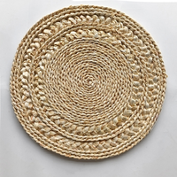 Sous-plat rond moderne et minimaliste en écorce de maïs tressée, résistant à la chaleur, pour table à manger, accessoires de mariage et de maison, dessous de plat