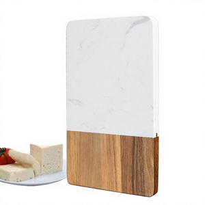 Planche à découper durable en marbre et bois d'acacia de 1,3 cm d'épaisseur, compatible lave-vaisselle, personnalisable avec votre logo - Product Image 3