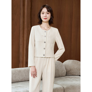 Women's Professional Medical Aesthetics Receptionist Uniform Long Sleeve Suit Winter 2025 Elegant Conference Wear - Product Image 1