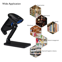 YHDAA Scanner de codes à barres mains libres filaire USB de haute qualité Lecteur 2D 1D avec support réglable Prend en charge la personnalisation