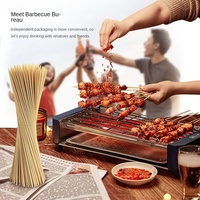 Brochettes de barbecue jetables en bambou, vente en gros d'usine, pack familial de 100 pièces, nouveau style chinois, poulet frit épicé à la sauce piquante