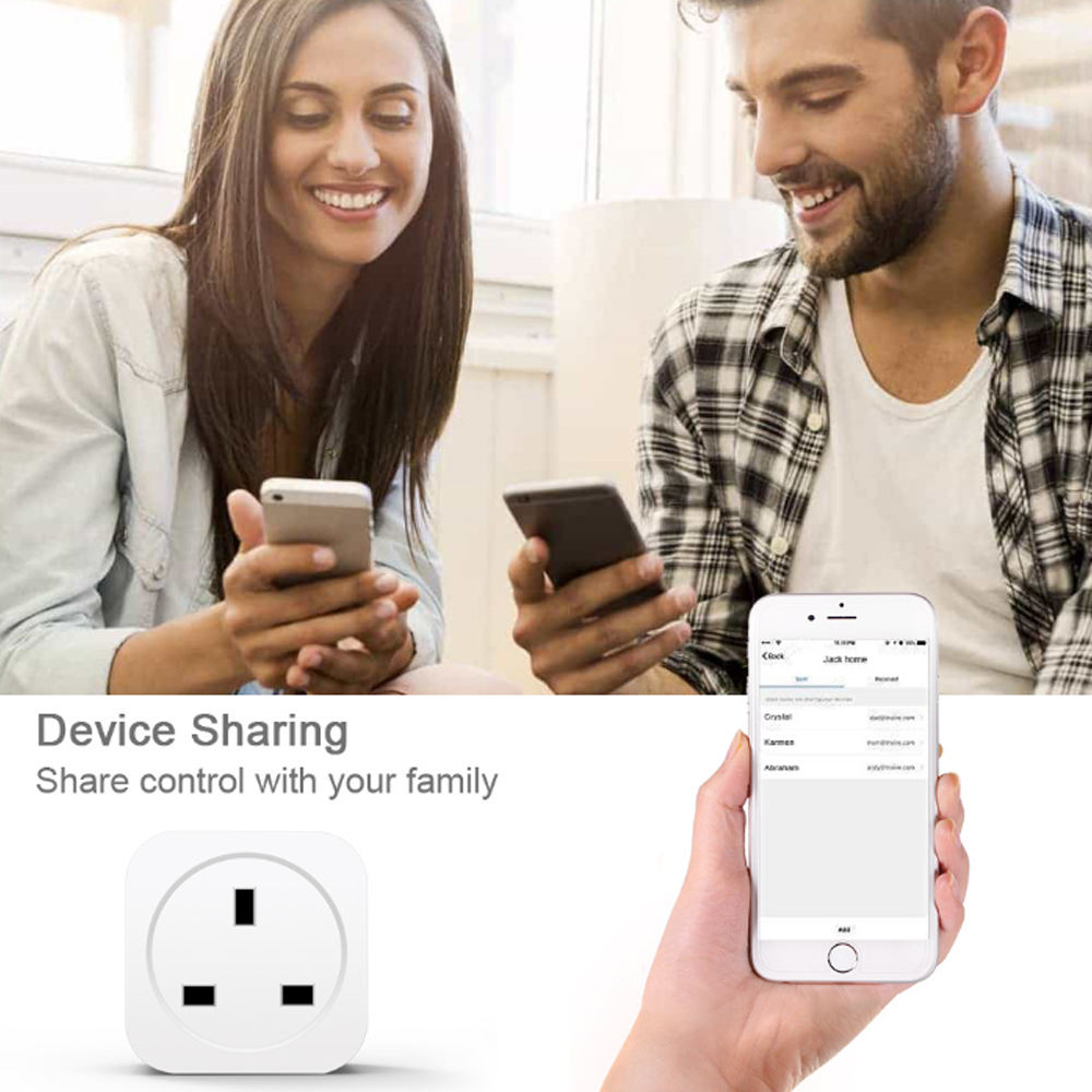 HONPNK Custom Logo 16A 20A Wireless Timer Energy Monitoring UK Remote Control Mini Smart Home Power Socket Bar TFT Display WiFi