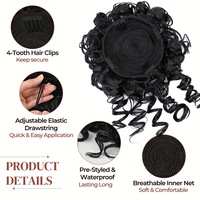 Vente chaude frisé vague profonde chignon africain désordonné frisé cordon queue de cheval perruque synthétique Extension de cheveux accessoire de cheveux