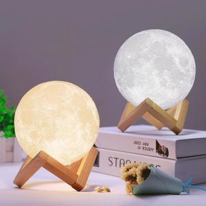 3D baskı ay lambası USB <span class=keywords><strong>LED</strong></span> gece lambası Moonlight dokunmatik renk değiştirme uzaktan - Product Image 1