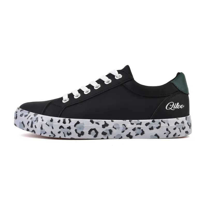 QILOO 2023 Collection d'été chaussures de skate pour femmes personnalisées avec semelle intérieure en toile vulcanisée semelle extérieure en caoutchouc PU imprimé léopard