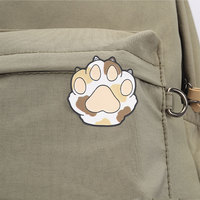 Set Pin Enamel Cakar Kucing Lucu dan Lembut, Bros Cetak Cakar untuk Dekorasi Tas Ransel