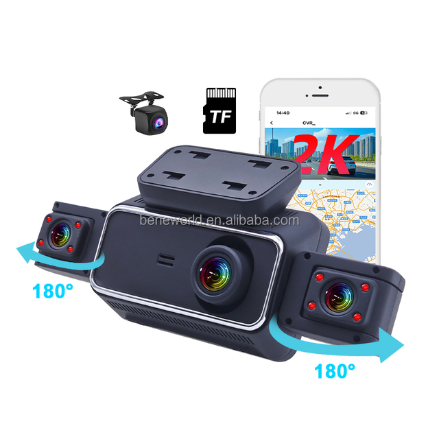 Private Mold Car Dashcam 4 Way DVR Front 2K +3*1080P Parking Monitor Loop Recording App Control Dash Camera