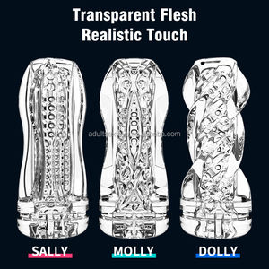 Embalaje personalizado transparente portátil de bolsillo coño Stroker Vagina texturizada TPE manga de masturbación masturbador masculino juguetes sexuales para hombres - Product Image 5