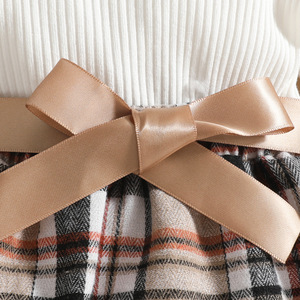 Ensemble Robe Automne-Hiver pour Filles de 0 à 3 <span class=keywords><strong>Ans</strong></span> avec Veste Manches Longues en Velours, Jupe à Carreaux Ceinturée et Béret – Ensemble Trois Pièces - Product Image 6