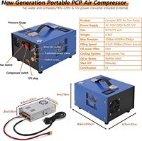 Compresseur d'air PCP 4500Psi/300Bar, pompe à air pour réservoir de paintball Pentachlorophenol, alimentation 12V DC ou 220V/110V AC