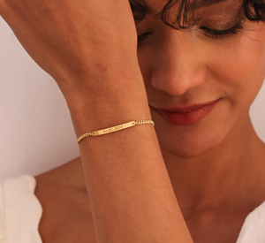 Bracelet personnalisé avec message, bracelet à barre gravée avec nom, bracelet fin gravé sur chaîne <span class=keywords><strong>gourmette</strong></span>, <span class=keywords><strong>en</strong></span> acier inoxydable, cadeau d'anniversaire pour maman - Product Image 5