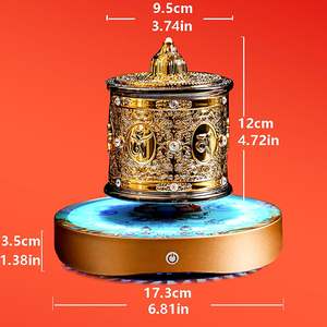 Rueda Maglev budista tibetana rueda de oración de verdad de seis caracteres, rueda de oración budista tibetana de mesa Maglev, para rezar - Product Image 3