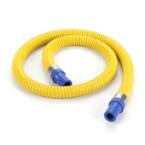 OD 13.8mm Yellow Natural Gas Hose Pipe Corrugated PVC Coated Flexible Conduit