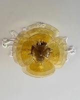 Plafonniers lustre plafonnier fleur verre ambre fleur lustre pendentif éclairage pour filles chambre chambre salon