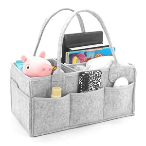 <span class=keywords><strong>Caddy</strong></span> de couche-culotte de bébé de feutre de Offre Spéciale avec le sac pliable d'organisateur de stockage de poignée pour la maison - Product Image 4