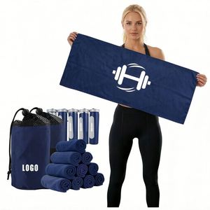 Serviette de sport de luxe personnalisée avec logo imprimé, en coton ultra doux, légère et portable pour le yoga, la remise en forme et la salle de sport - Product Image 1