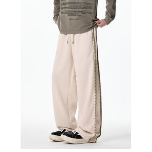 กางเกงขายส่งแฟชั่นใหม่สไตล์สปอร์ตหลากสีผ้าหนังกลับสำหรับผู้ชายปักลายทรงหลวมกางเกงขายาวผู้ชาย - Product Image 4