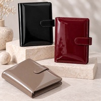 Carnet de notes Hongbo personnalisé en cuir verni brillant multicolore A6 avec reliure à anneaux dorés, idéal comme cadeau pour l'école ou le bureau