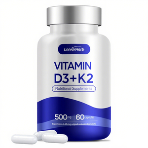 Suministro de fábrica OEM/ODM Cápsulas de vitamina D3 + <span class=keywords><strong>K2</strong></span> de alta calidad para la salud ósea - Product Image 1