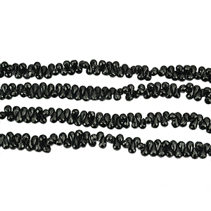 Cuentas Briolette facetadas de espinela negra Natural de alta calidad, gota de 8x6 MM de 8x6 MM para hacer collares de joyería, hebra de piedras preciosas sueltas - Product Image 5