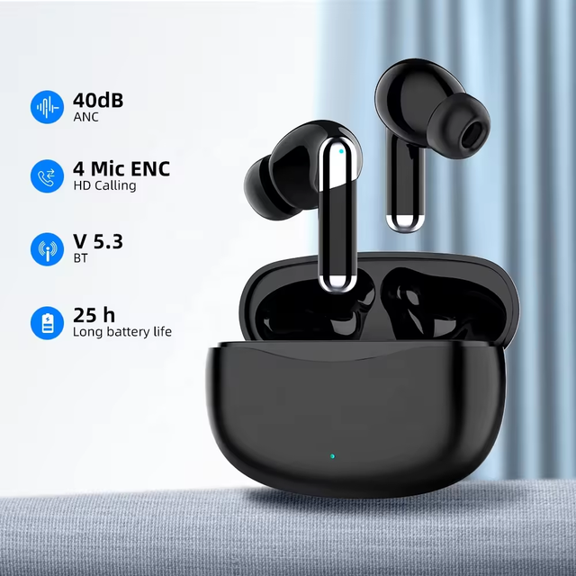 Wireless Earbuds BT5.3 ANC ENC Noise Reduction Headset Hi-Fi Stereo Waterproof Low Latency Super Bass Sound Stereo Earphone